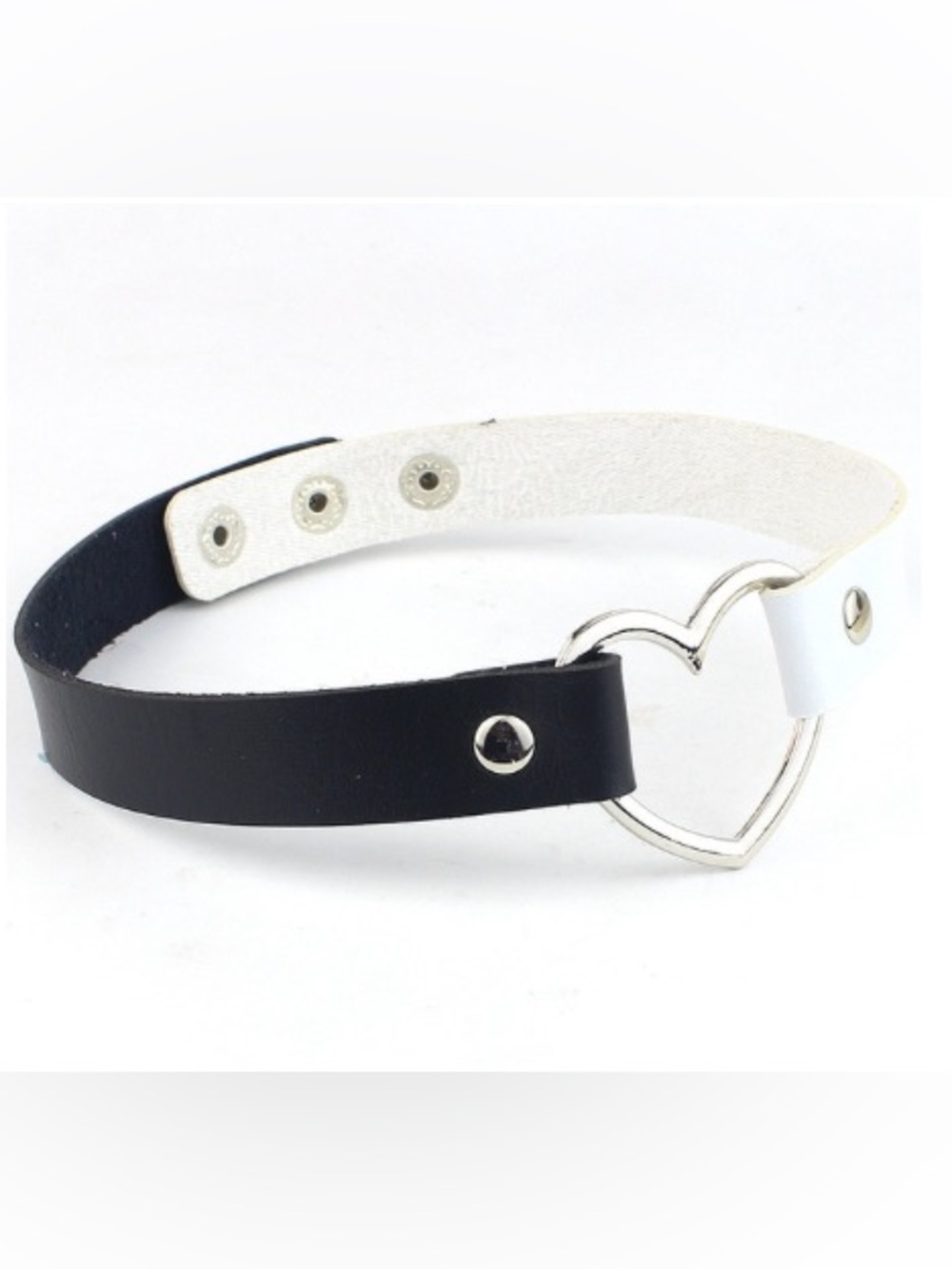 Black and White Heart Choker Necklace